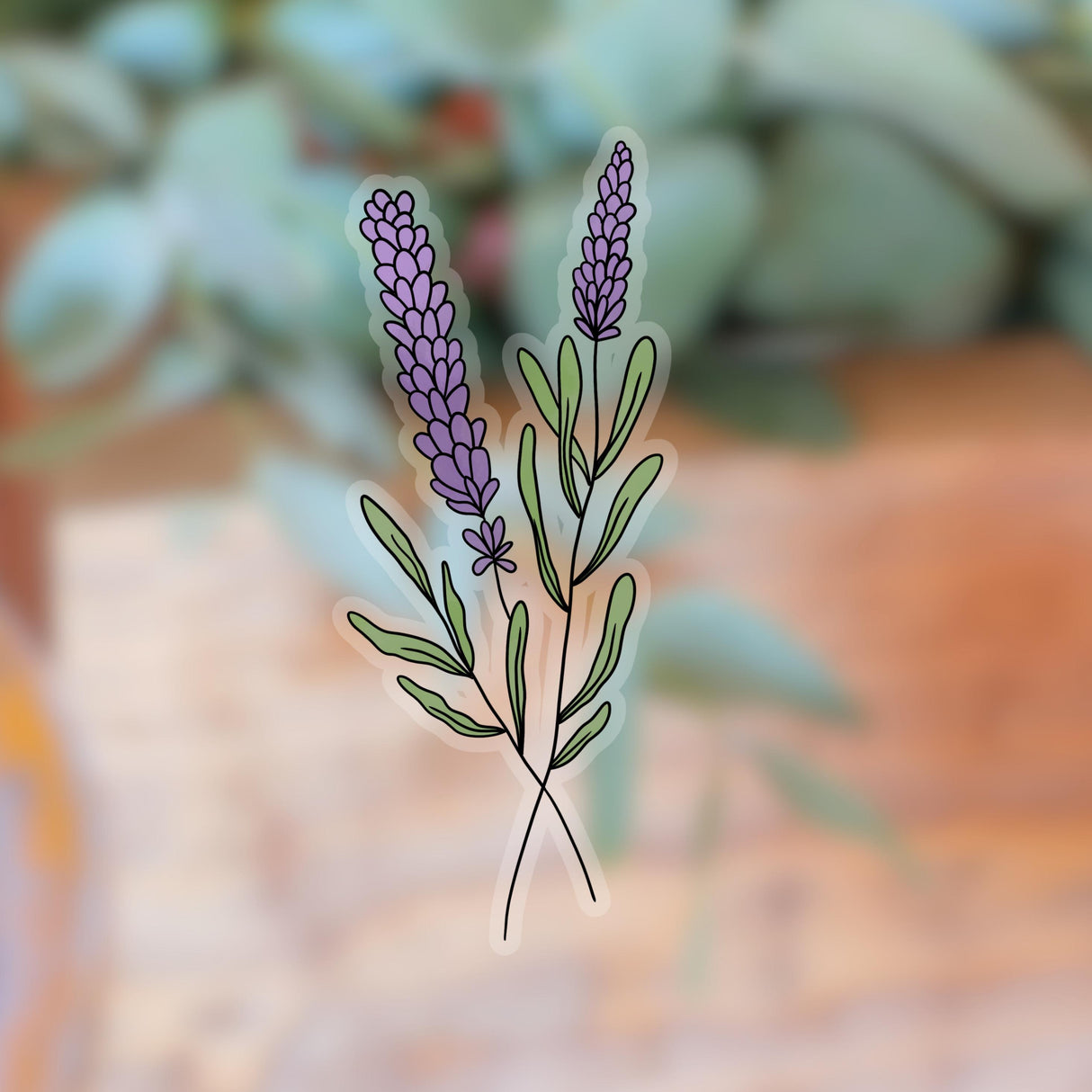 Transparent Lavender Flower Sticker