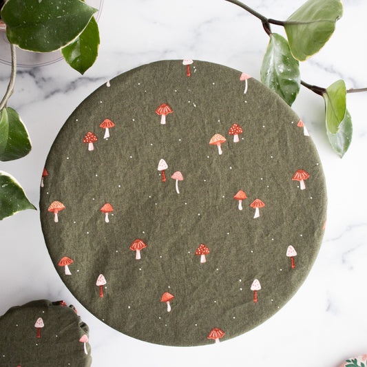 Bowl Cover - Olive Mushrooms
