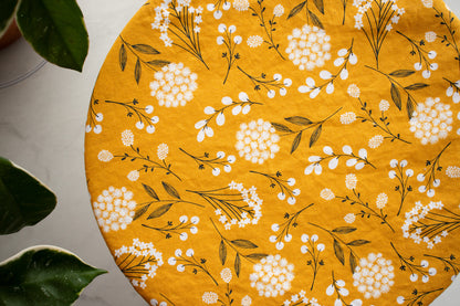 Bowl Cover - Mustard Flowers