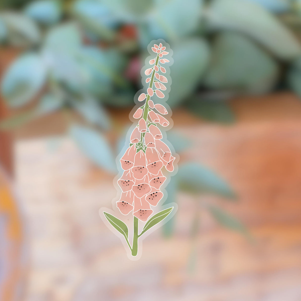 Transparent Foxglove Flower Sticker