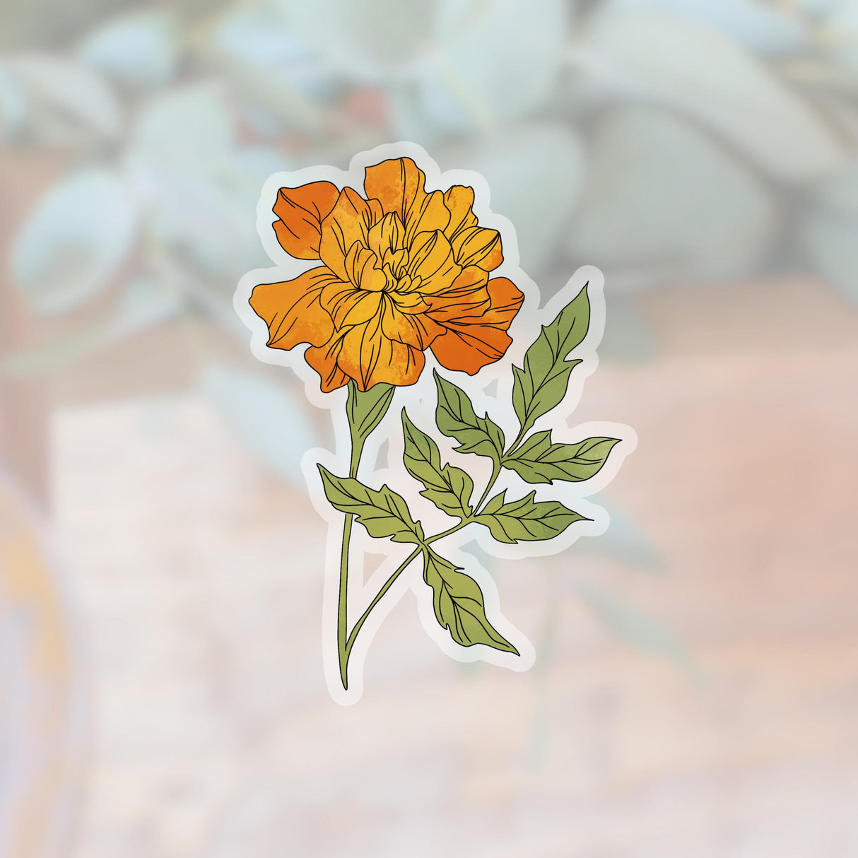 Transparent Marigold Sticker